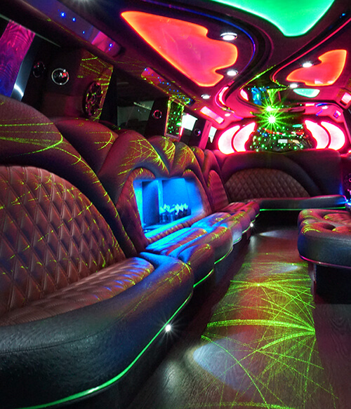 Limo services with color ceilings