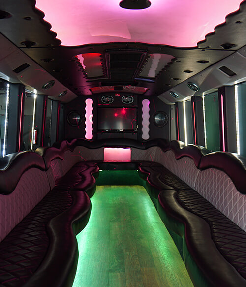Party bus Key with leather seats